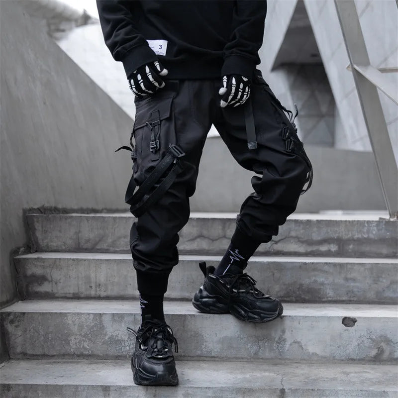 2024 New Fashion Multi-pocket Cargo Pants Men Y2K Tactical Techwear Ankle Pants Punk Style Casual Paratrooper Pants pantalones