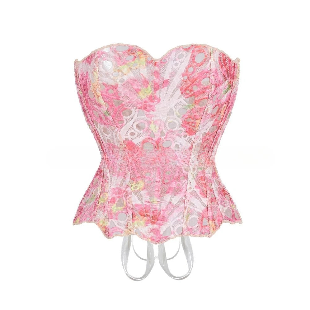 Mesh Lace Bustier Corset Top