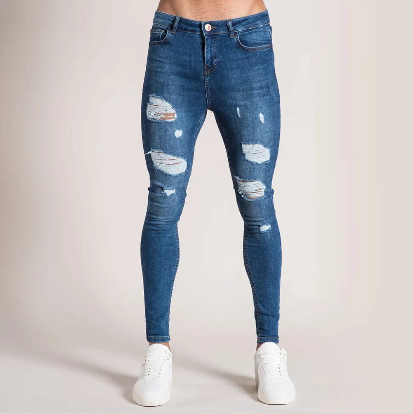 Ripped Skinny Stretch Jeans