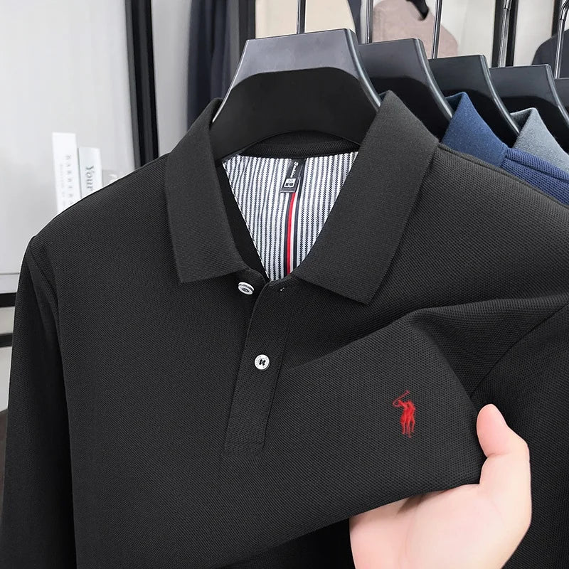 Embroidered Pony Long Sleeve Polo