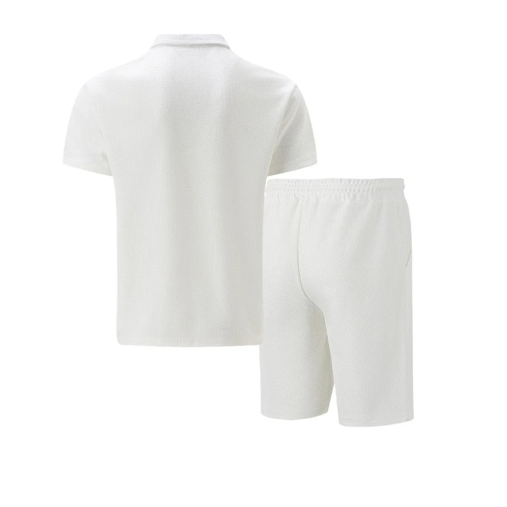 Men's Waffle Two-Piece Suit Shorts Set