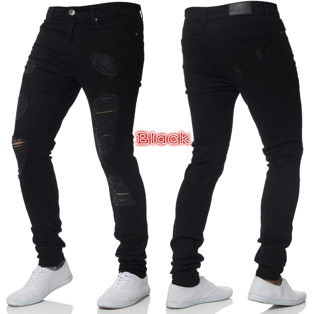 Ripped Skinny Stretch Jeans