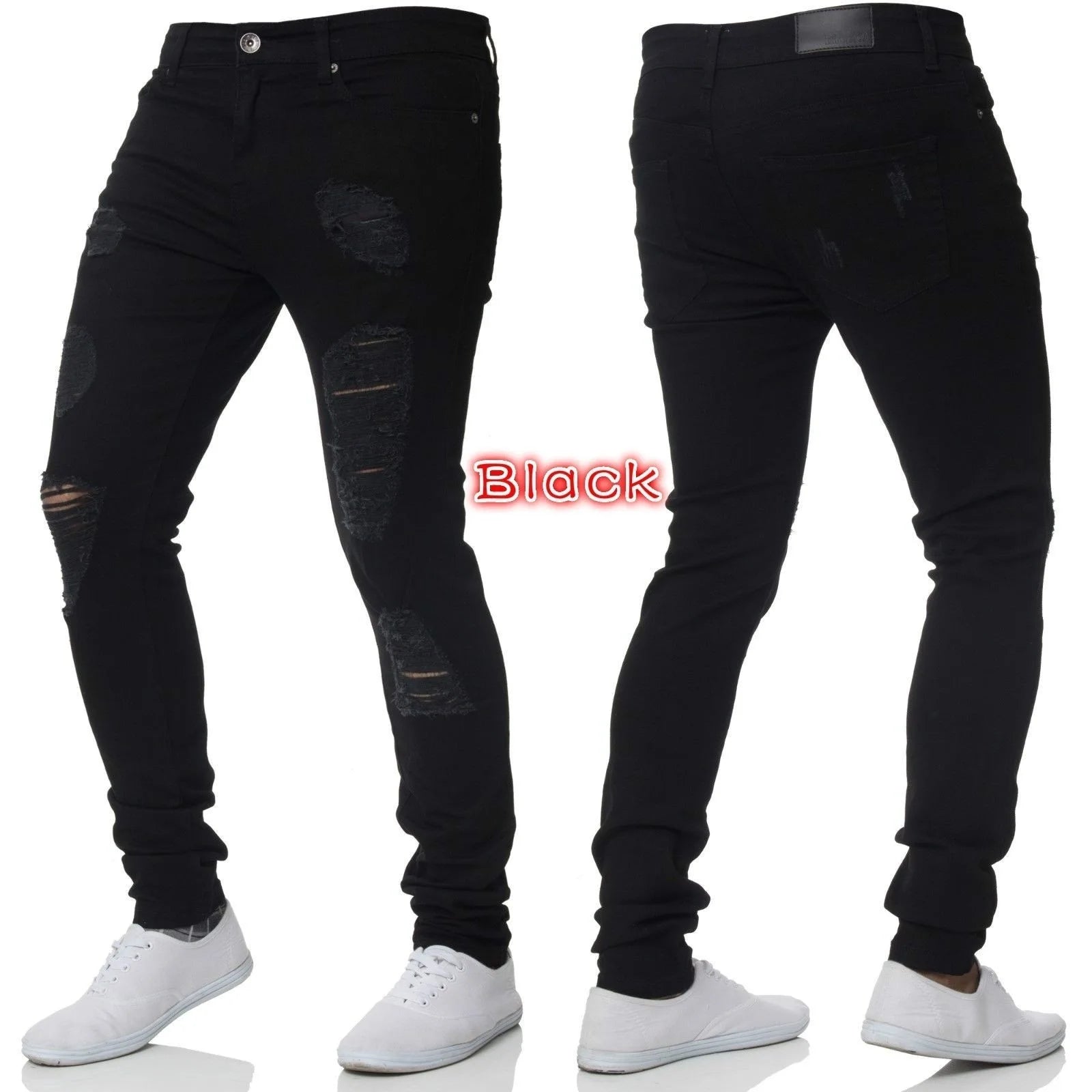 Ripped Skinny Stretch Jeans