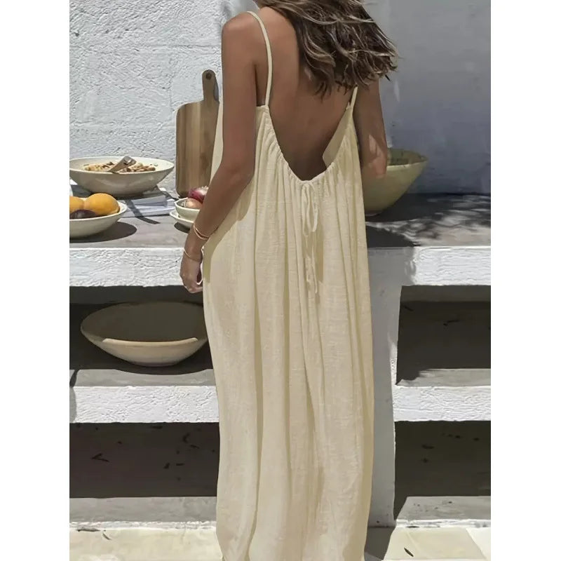 Strapless Backless Maxi Dress