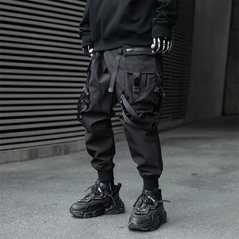 2024 New Fashion Multi-pocket Cargo Pants Men Y2K Tactical Techwear Ankle Pants Punk Style Casual Paratrooper Pants pantalones
