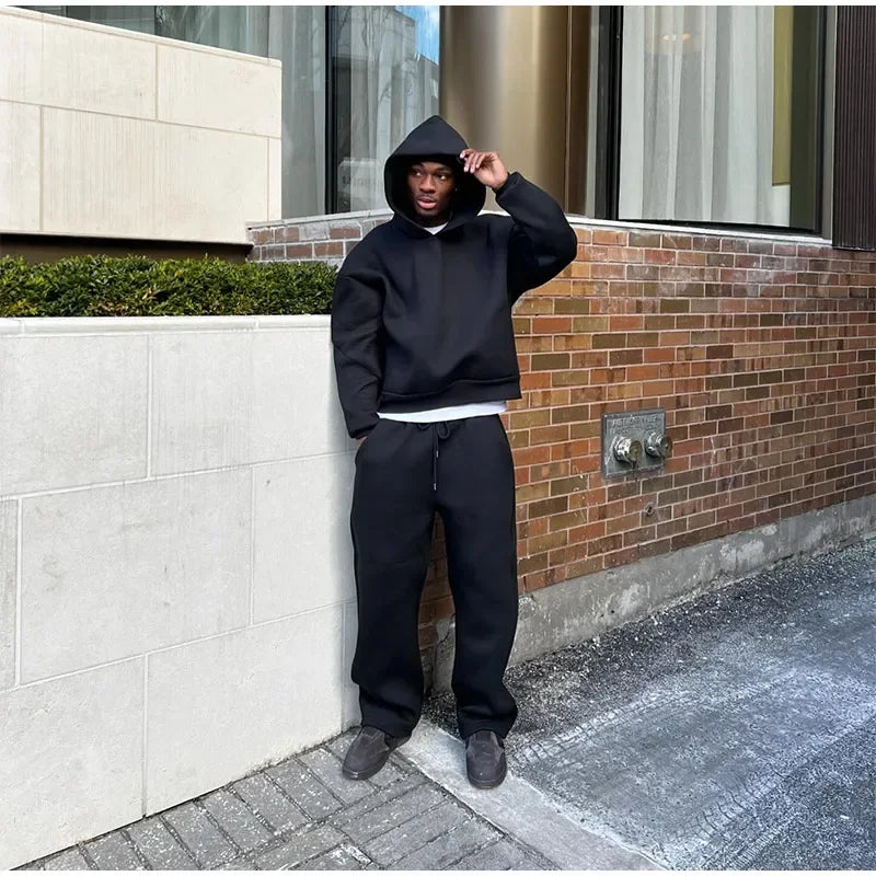 Men's Casual Sweatshirt Two-Piece Streetwear Set