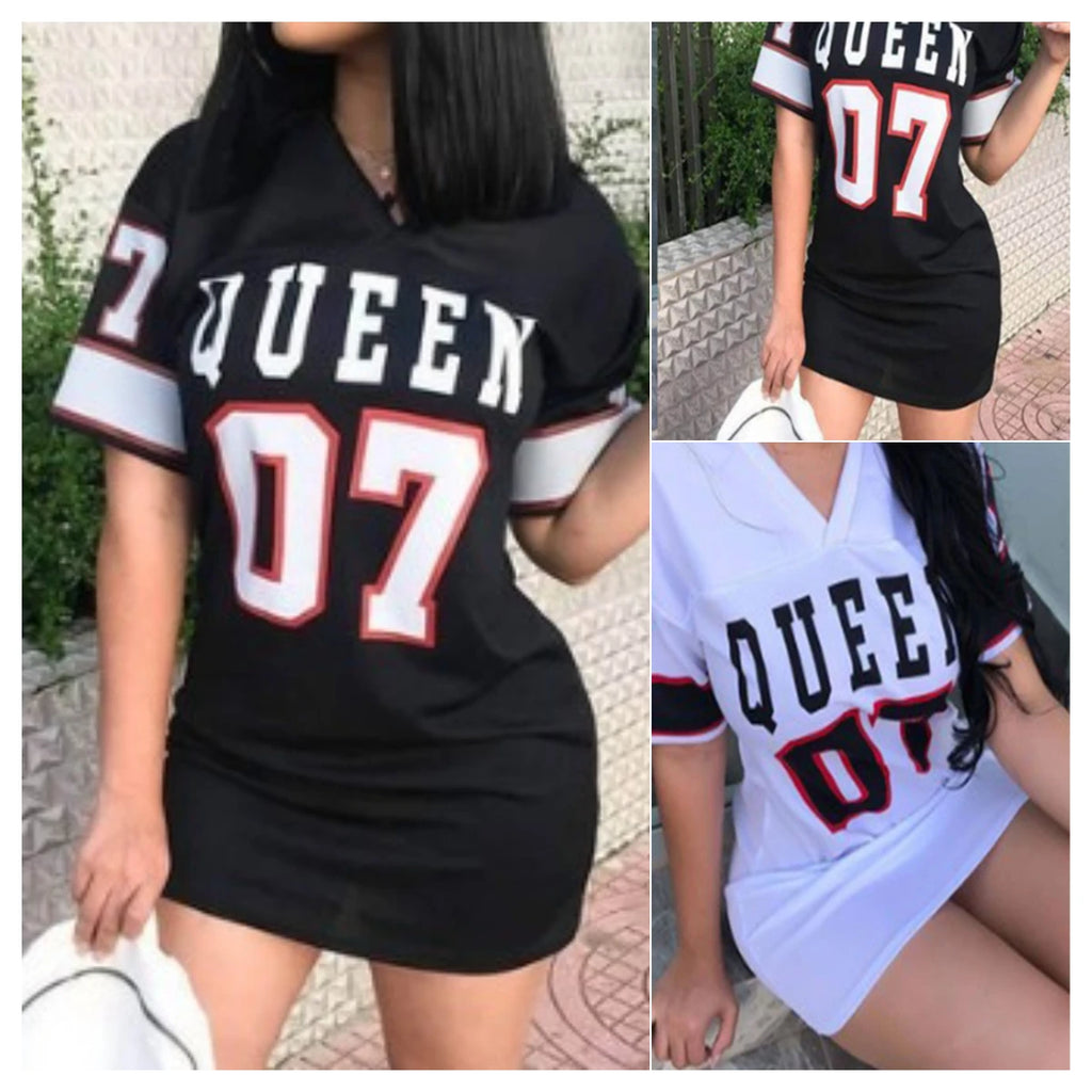 Women's Queen Letters Print Dress