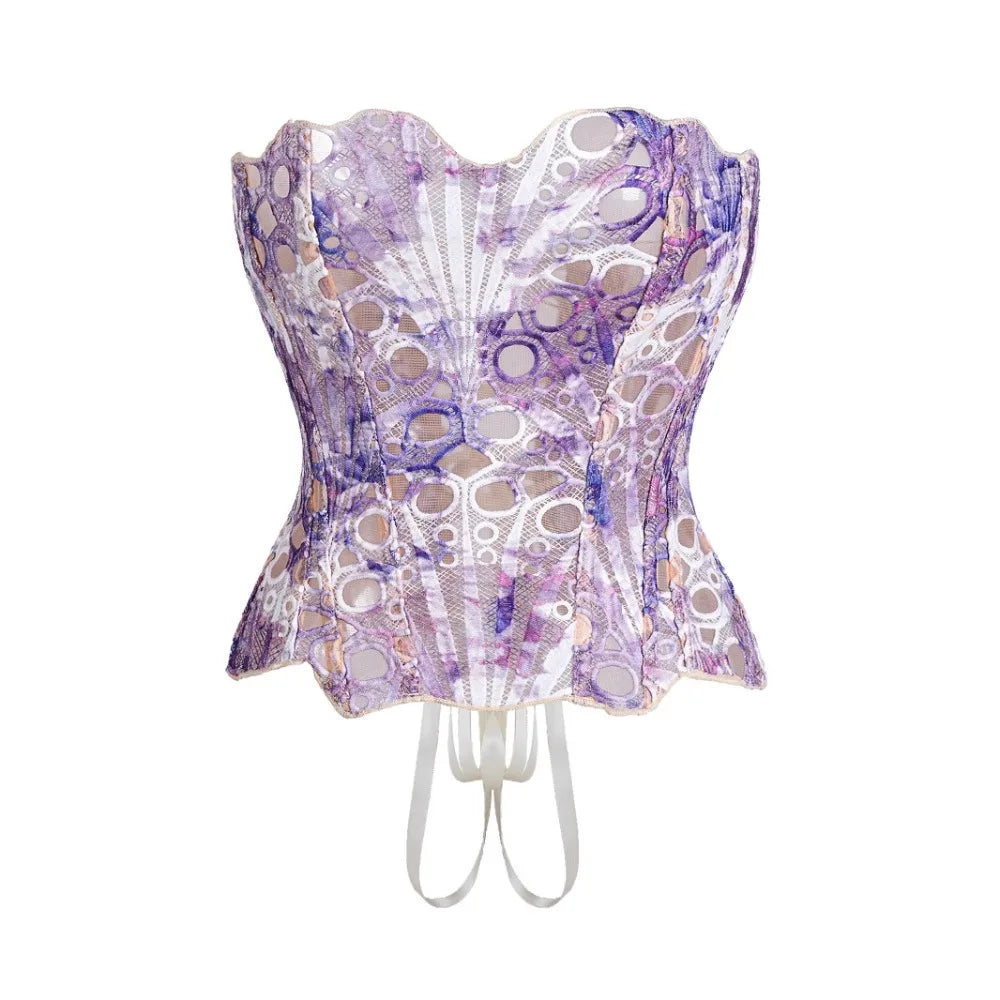 Mesh Lace Bustier Corset Top