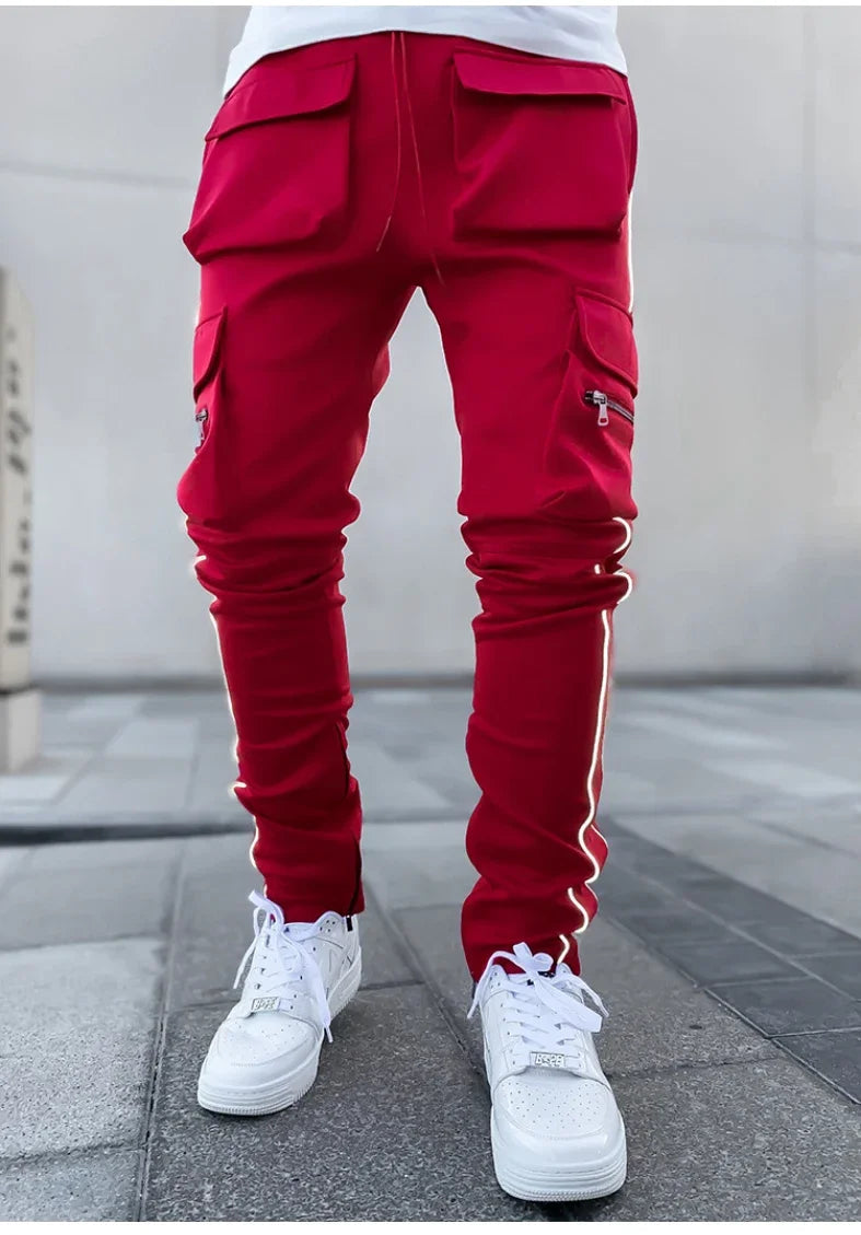 Reflective Multi-Pocket Jogger Pants