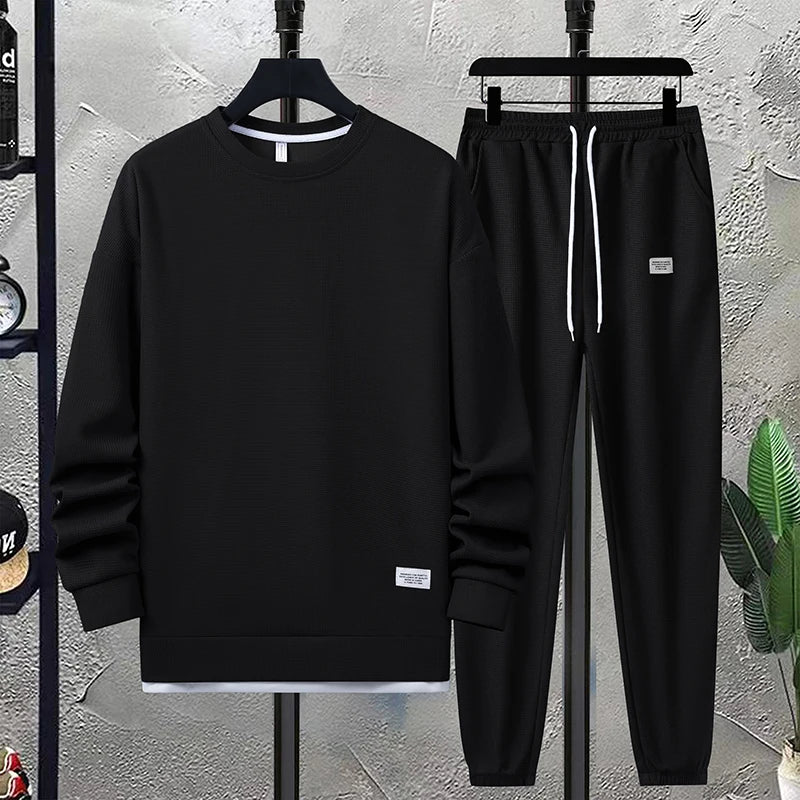 Men's Waffle T-Shirt & Shorts Tracksuit Set