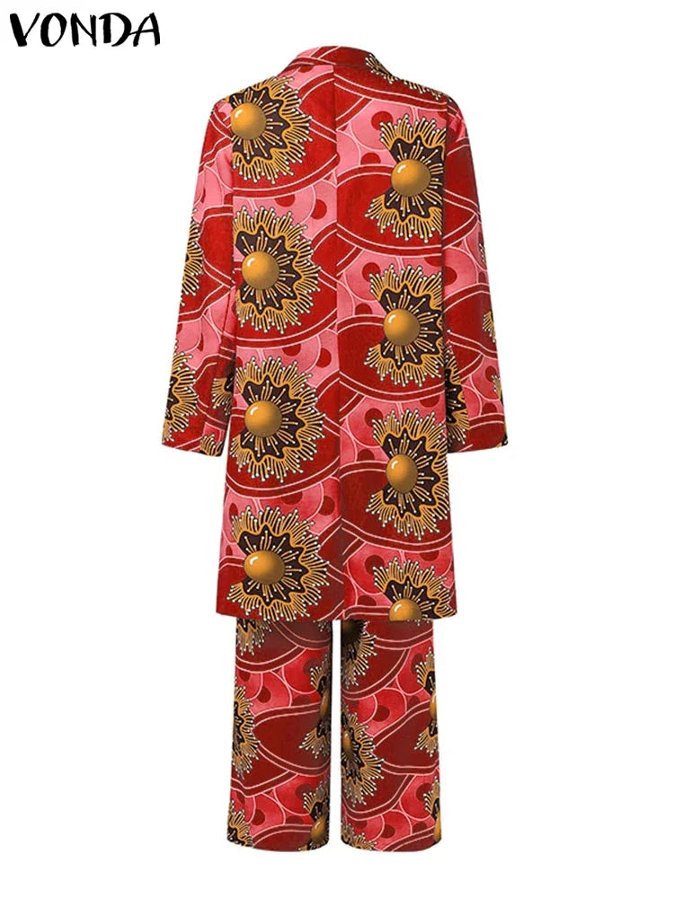 Plus Size Bohemian Print Two-Piece Outfit — Women