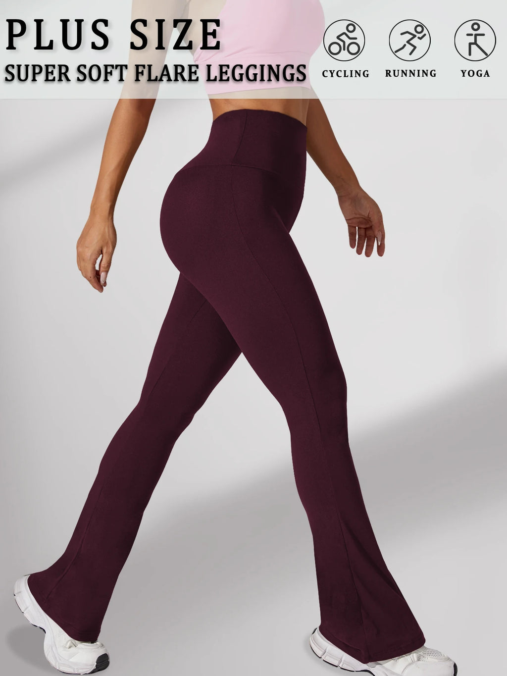 Plus Size High Waist Flare Bootleg Leggings — Women