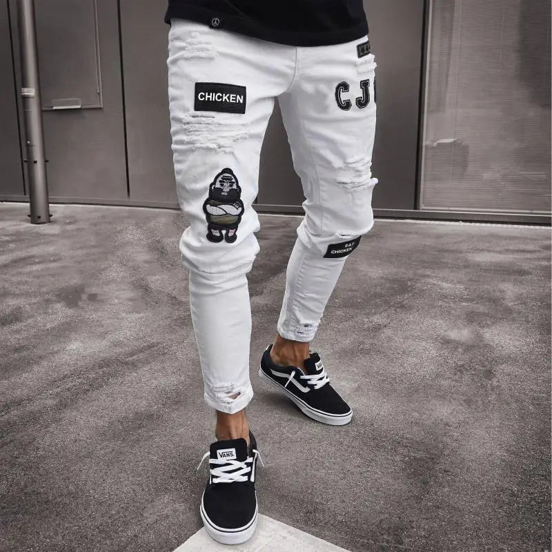 Ripped Skinny Stretch Jeans