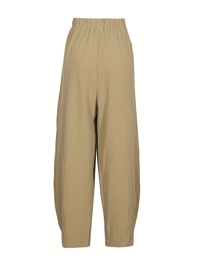 Plus Size Cotton-Linen Harem Trousers — Women