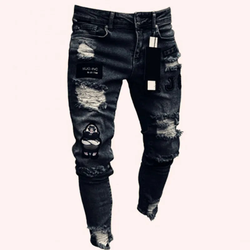 Ripped Skinny Stretch Jeans
