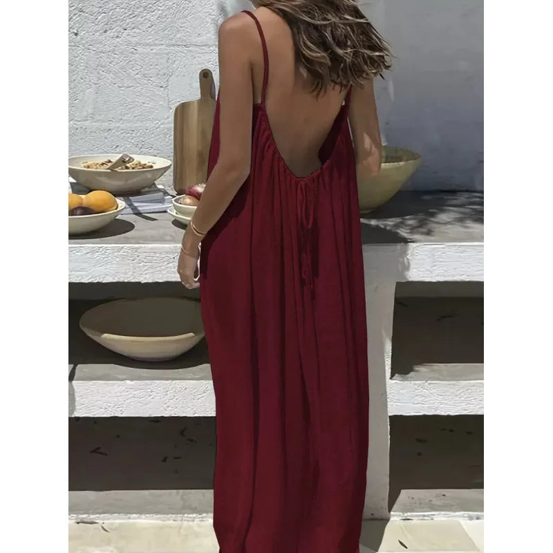 Strapless Backless Maxi Dress