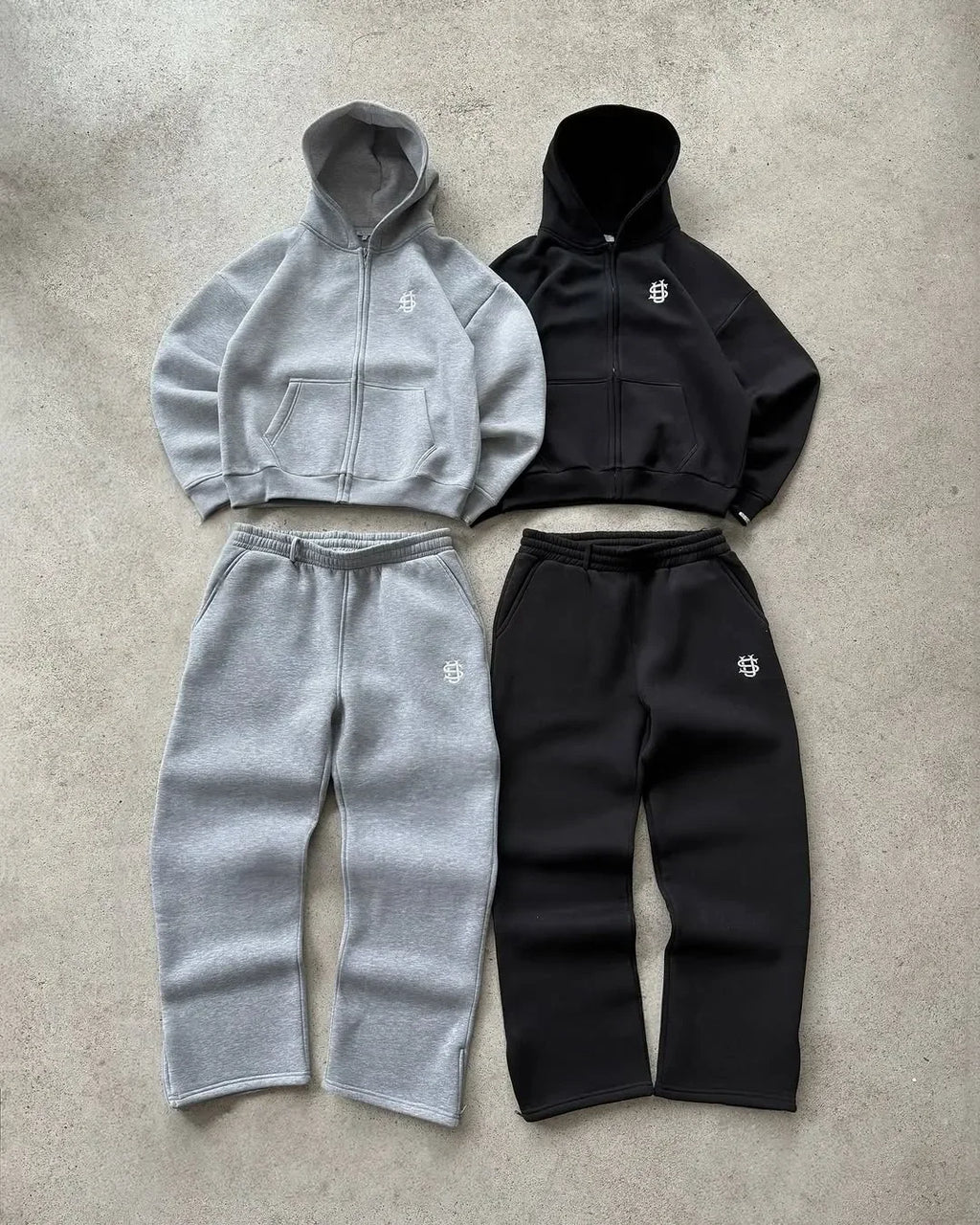 Wide Leg Hoodie Sweatpants Set