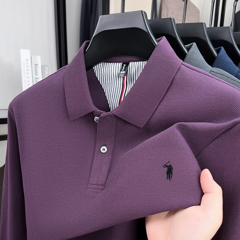 Embroidered Pony Long Sleeve Polo