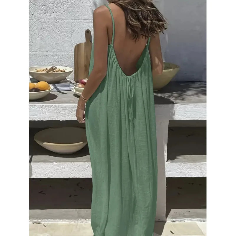 Strapless Backless Maxi Dress