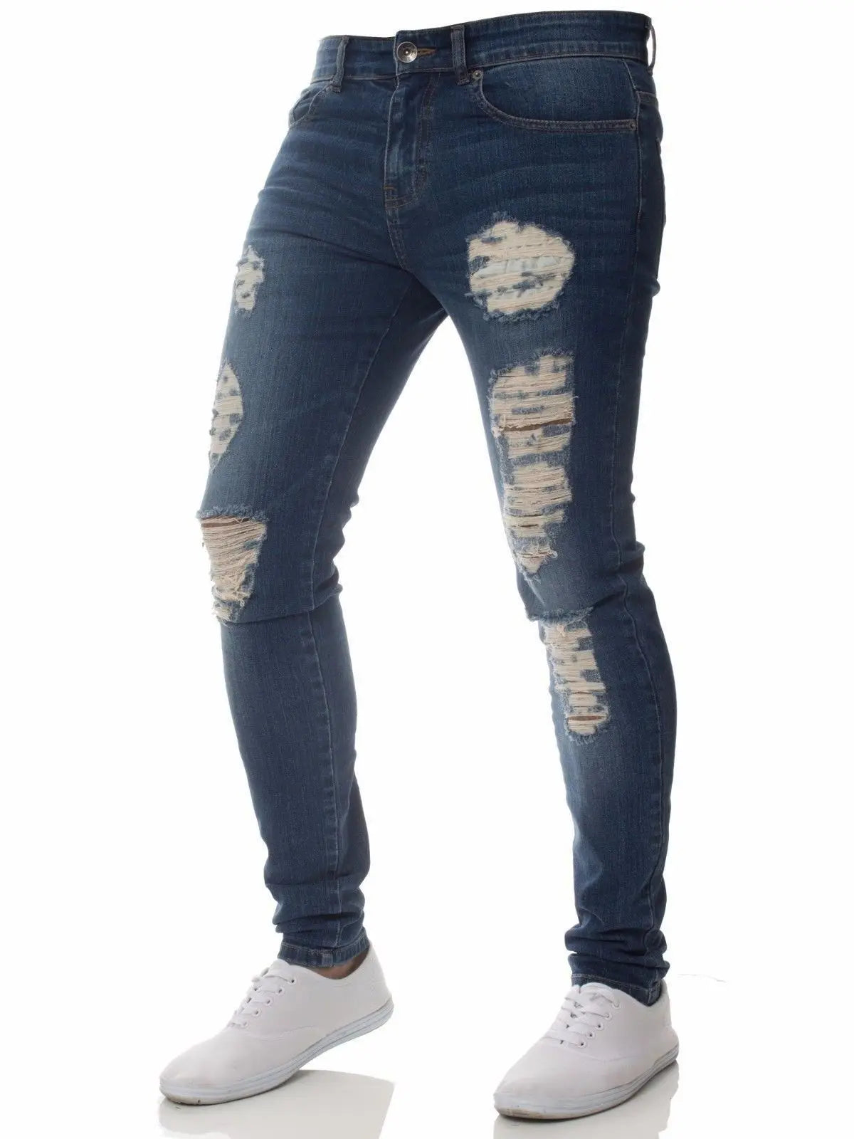 Ripped Skinny Stretch Jeans
