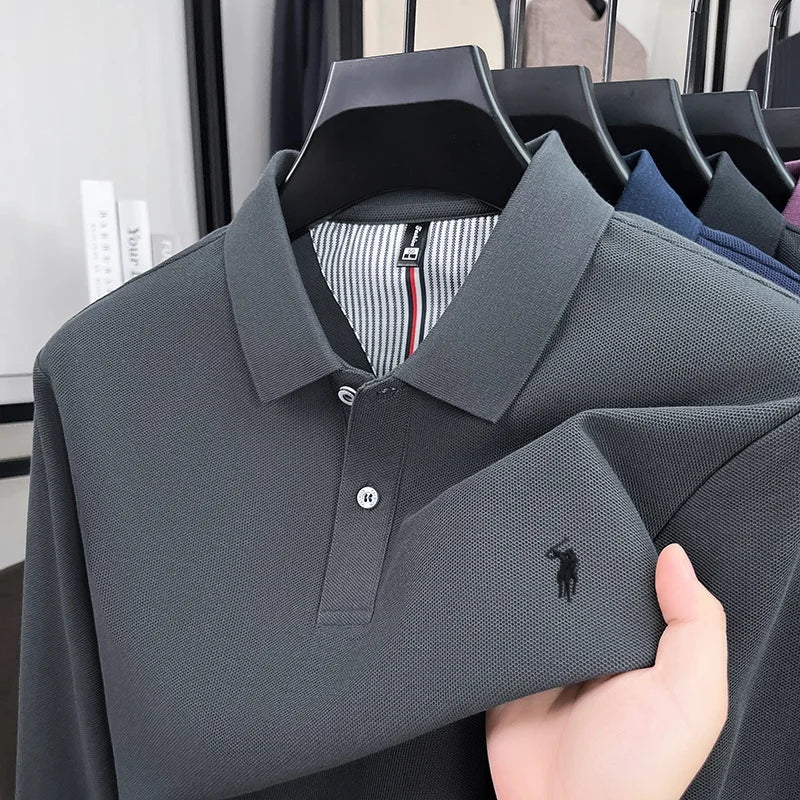 Embroidered Pony Long Sleeve Polo