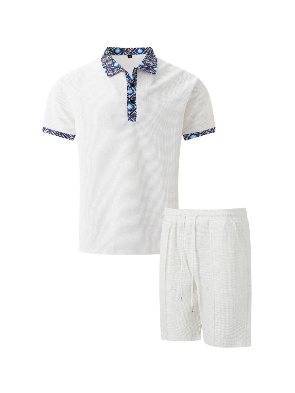 Men's Waffle Two-Piece Suit Shorts Set