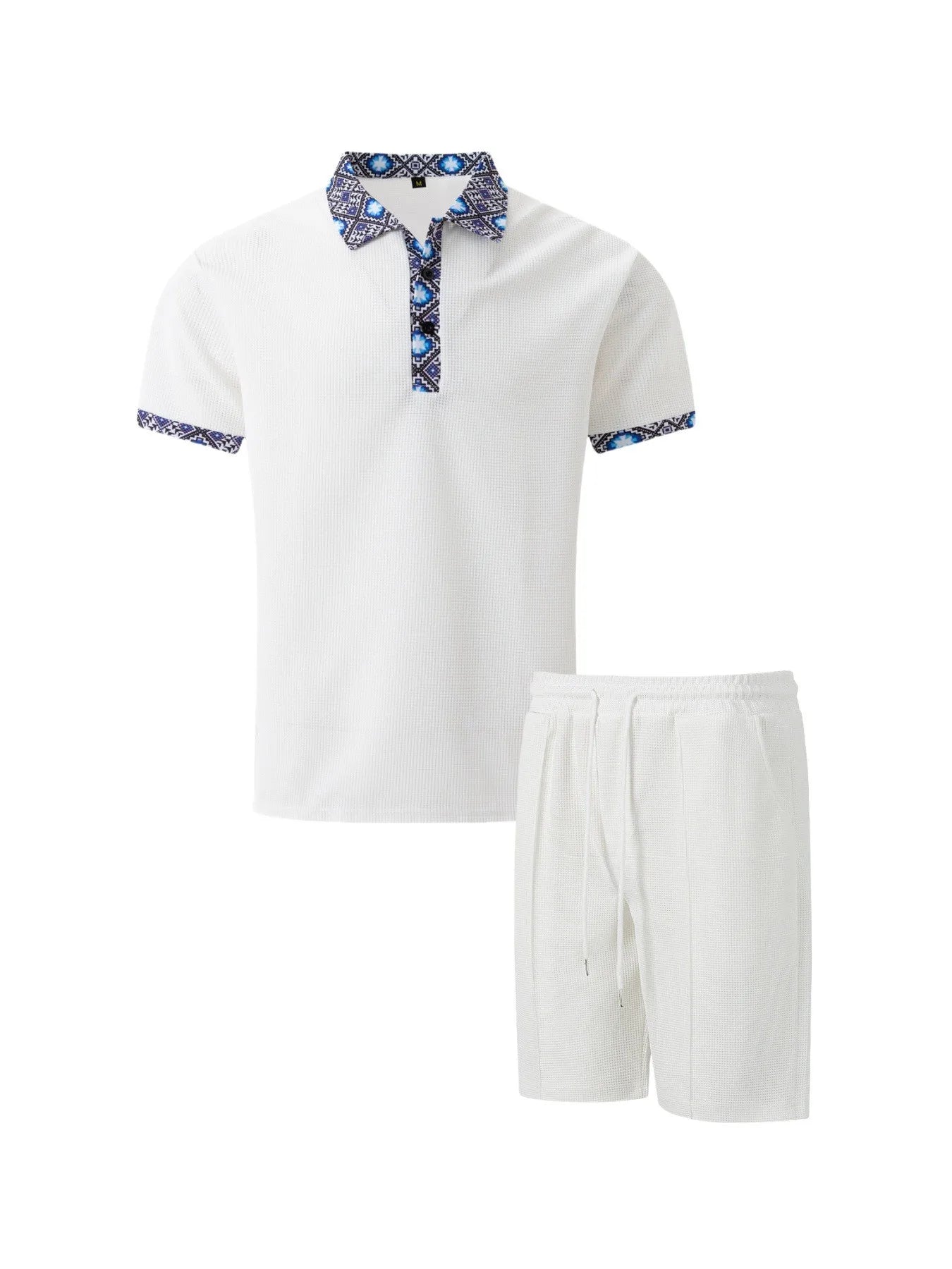 Men's Waffle Two-Piece Suit Shorts Set