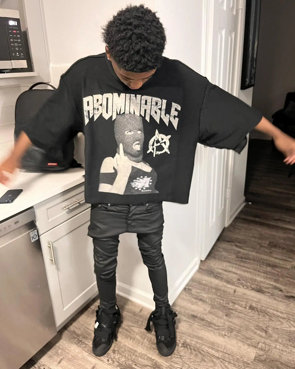 Hip Hop Graphic Print Oversized Tee