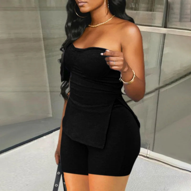 Ribbed Knit Tank & Shorts Two-Piece Set — Women's