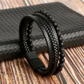 Tiger Stack — Multilayer Tiger Eye Leather Bracelet