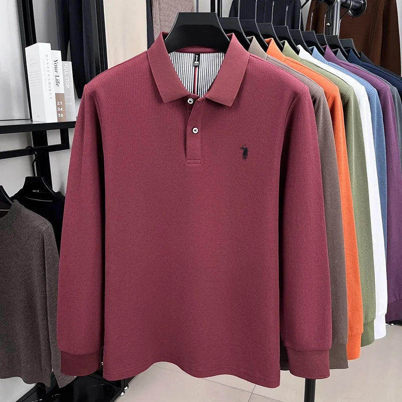 Embroidered Pony Long Sleeve Polo