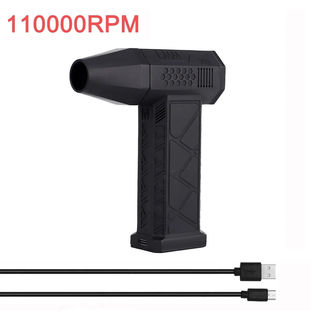 Caer Mini Turbo Jet Fan Electric Air Duster with 1&3 Gear Adjustable Speed 130000RPM 52m/s Car Computer Cleaning Blower Tool Kit