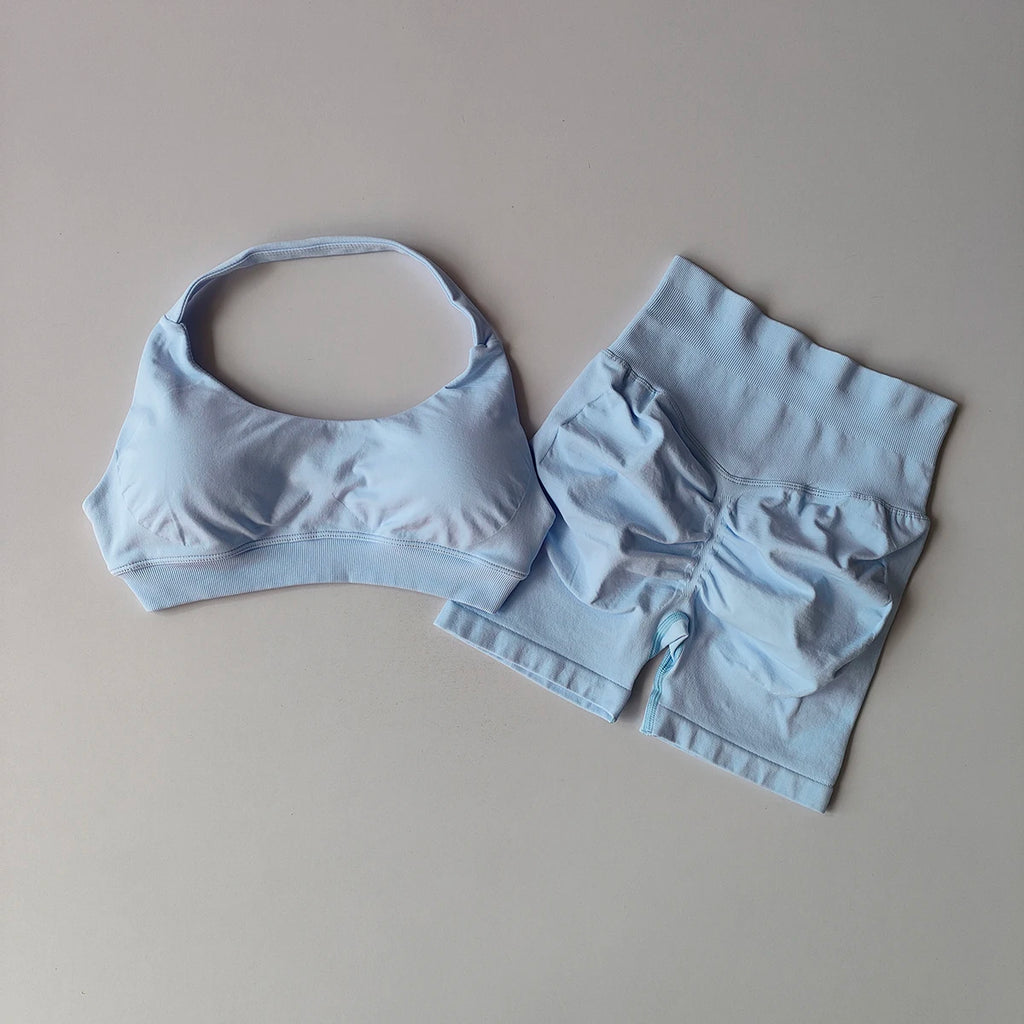 Seamless Yoga Set – Bra & Shorts