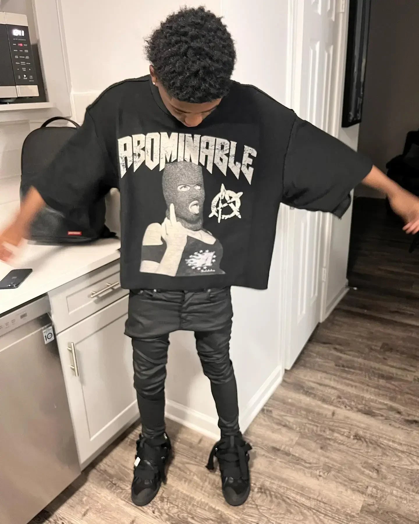 Hip Hop Graphic Print Oversized Tee