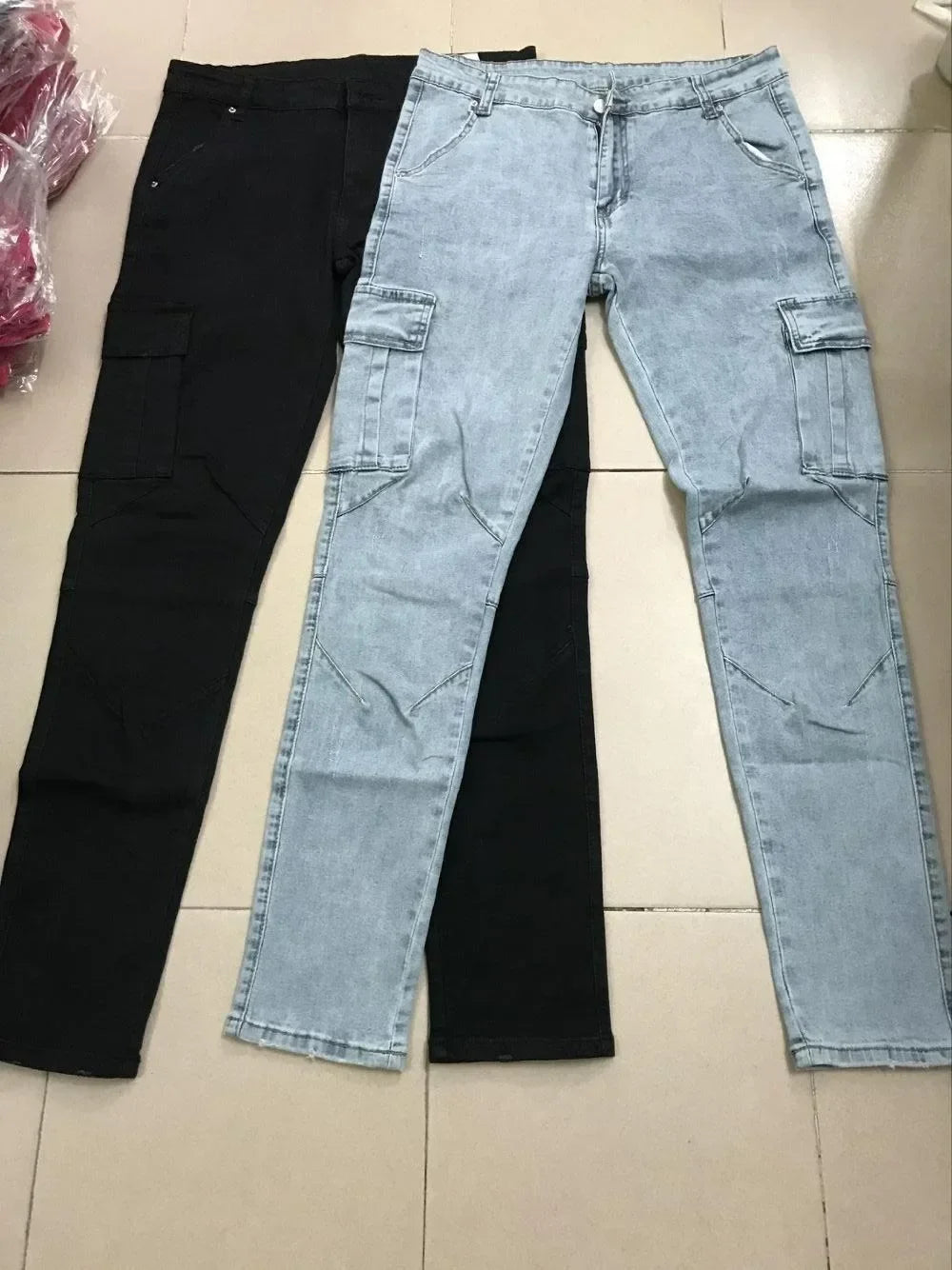 Men's Slim Fit Multi-Pocket Cargo Denim Joggers