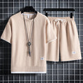 Men's Waffle T-Shirt & Shorts Tracksuit Set