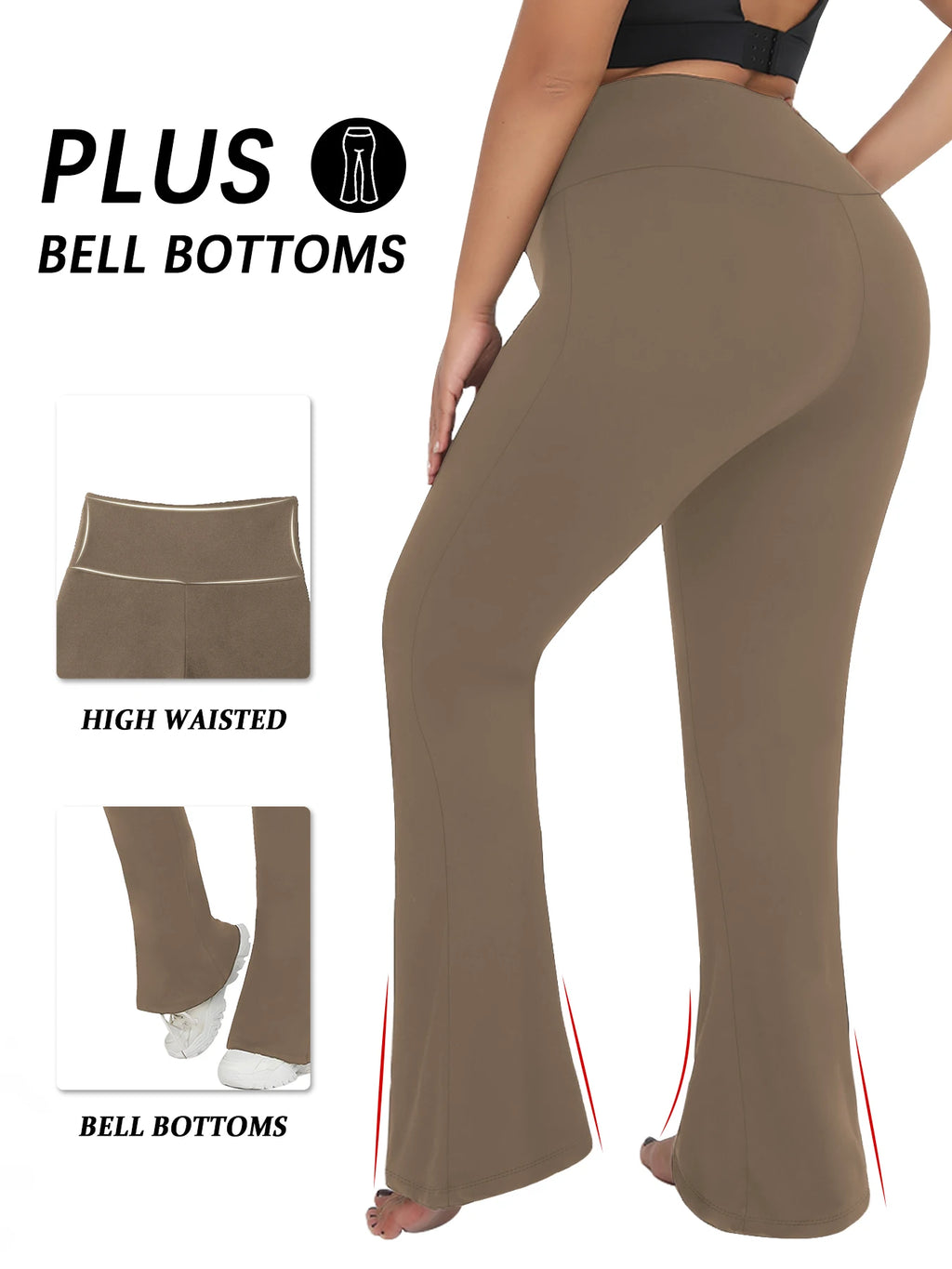 Plus Size High Waist Flare Bootleg Leggings — Women