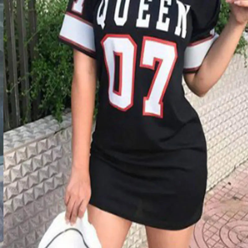 Women's Queen Letters Print Dress
