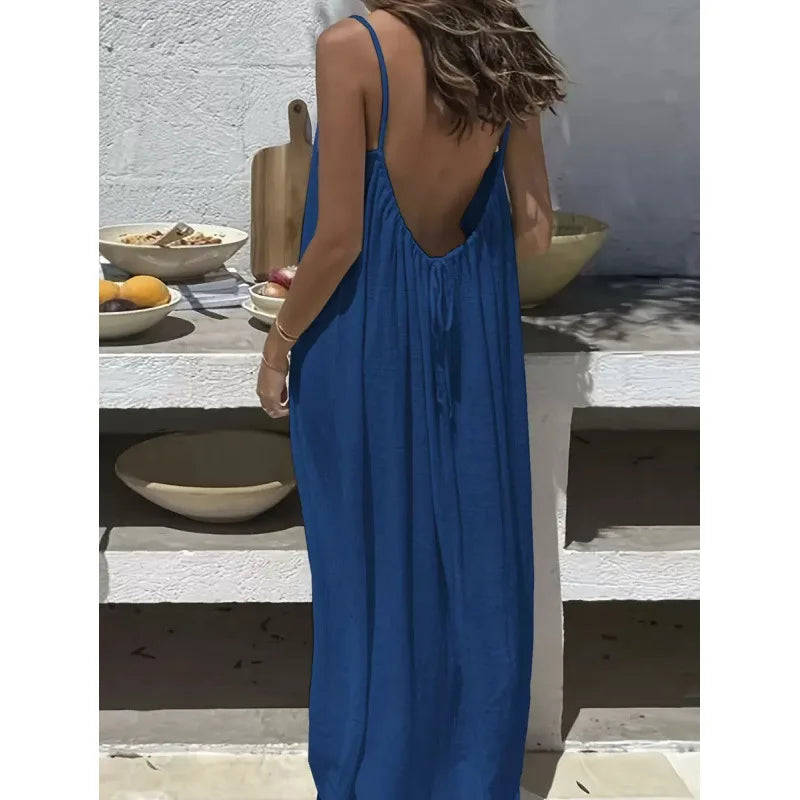 Strapless Backless Maxi Dress