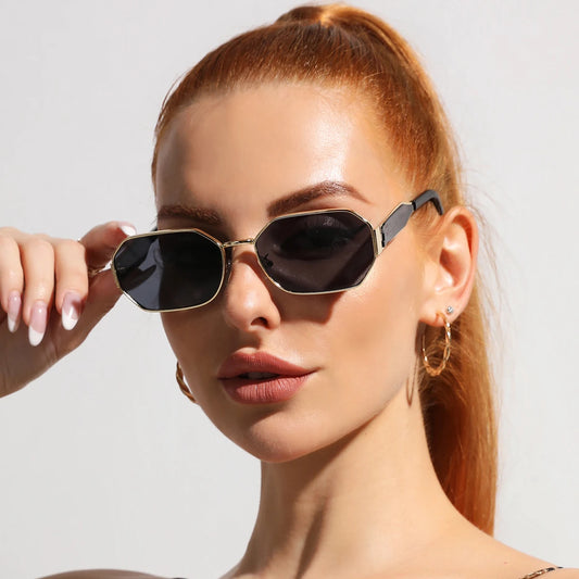 Retro Metal Rectangle Sunglasses