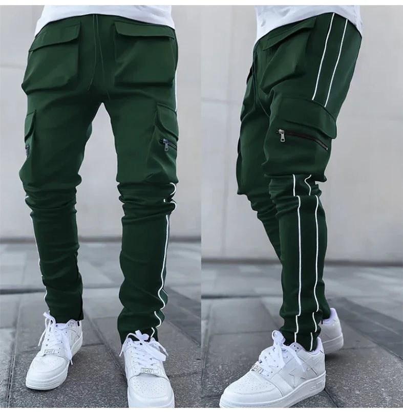 Reflective Multi-Pocket Jogger Pants