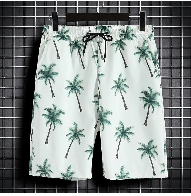 Men's Hawaiian Print Shirt & Shorts Beach Set
