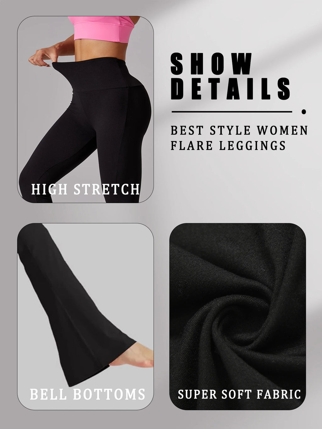 Plus Size High Waist Flare Bootleg Leggings — Women