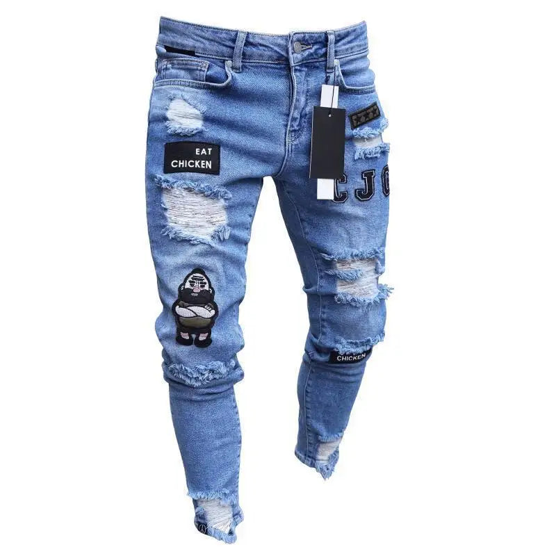 Ripped Skinny Stretch Jeans