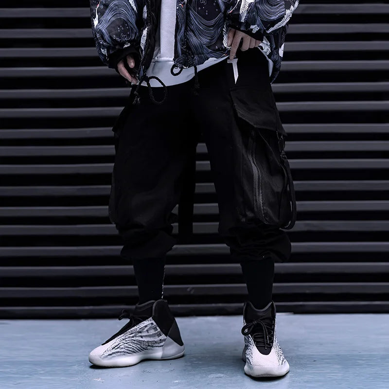 Ribbon Embroidery Techwear Cargo Pants