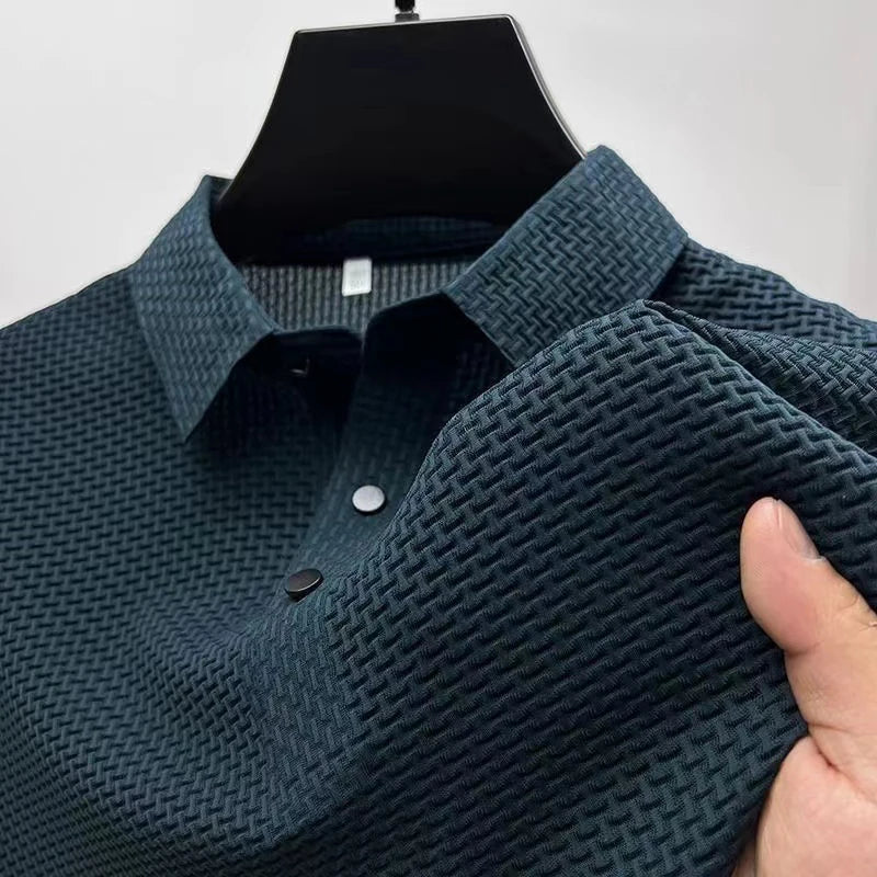 Bone Flower Print Polo Shirt