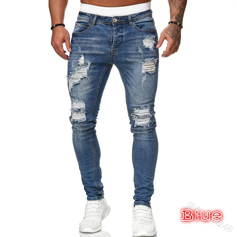 Ripped Skinny Stretch Jeans