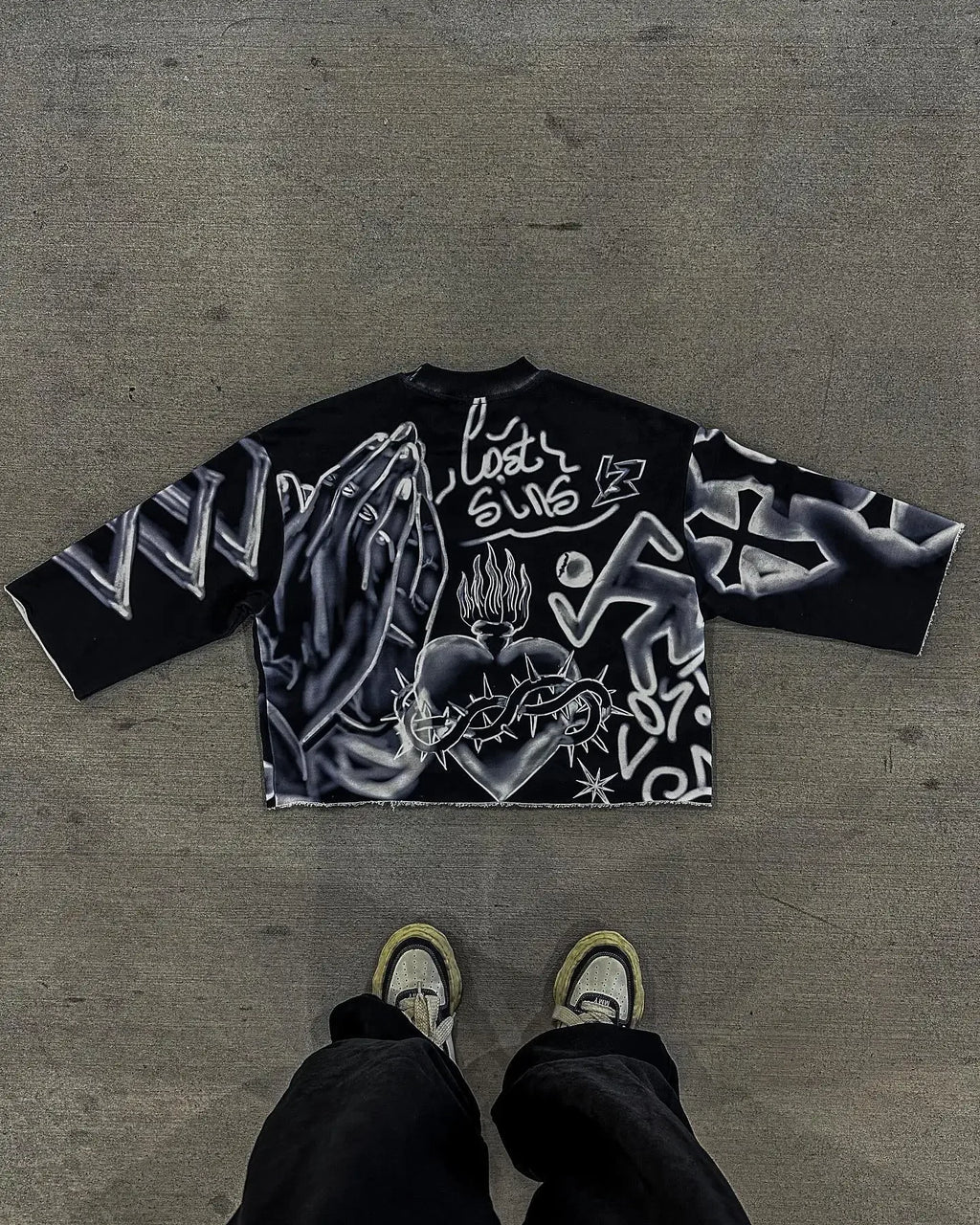 Tie Dye Cross Cropped Graphic Tee