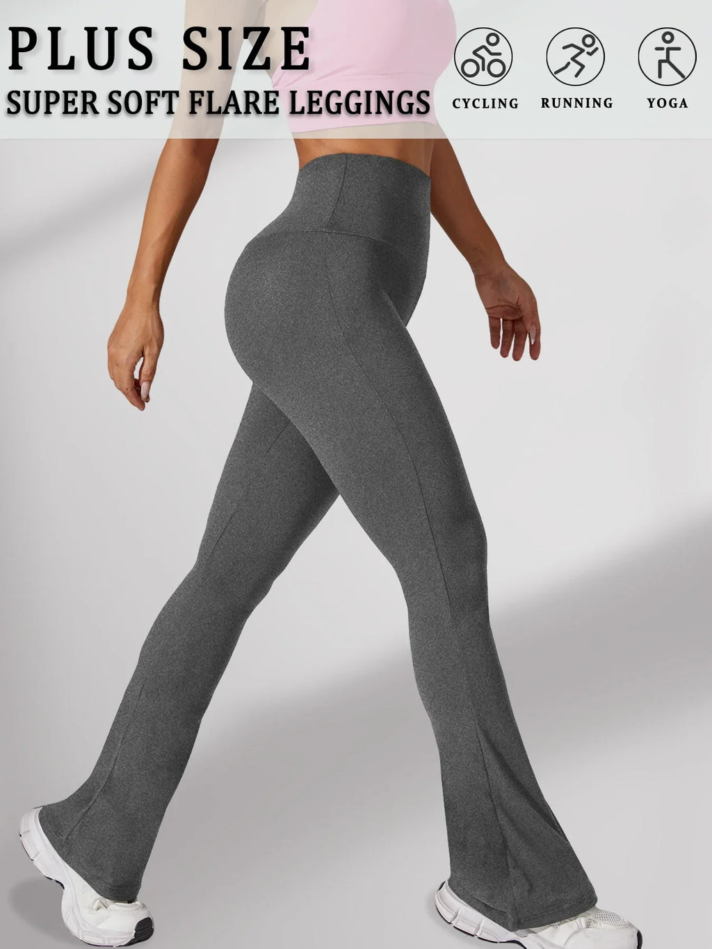 Plus Size High Waist Flare Bootleg Leggings — Women