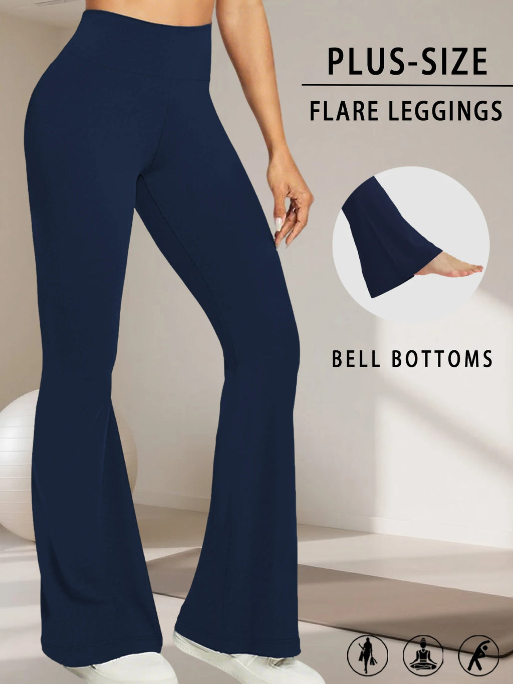Plus Size High Waist Flare Bootleg Leggings — Women
